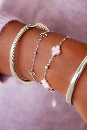 Armband open klavers Zilver Stainless Steel h5 Afbeelding2